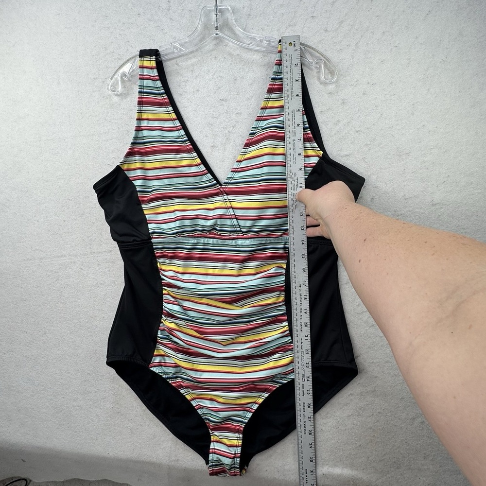 Dolfin Aquashape Plus Size 22 One Piece Swimsuit No Wire Striped Stretch - Picture 6 of 12